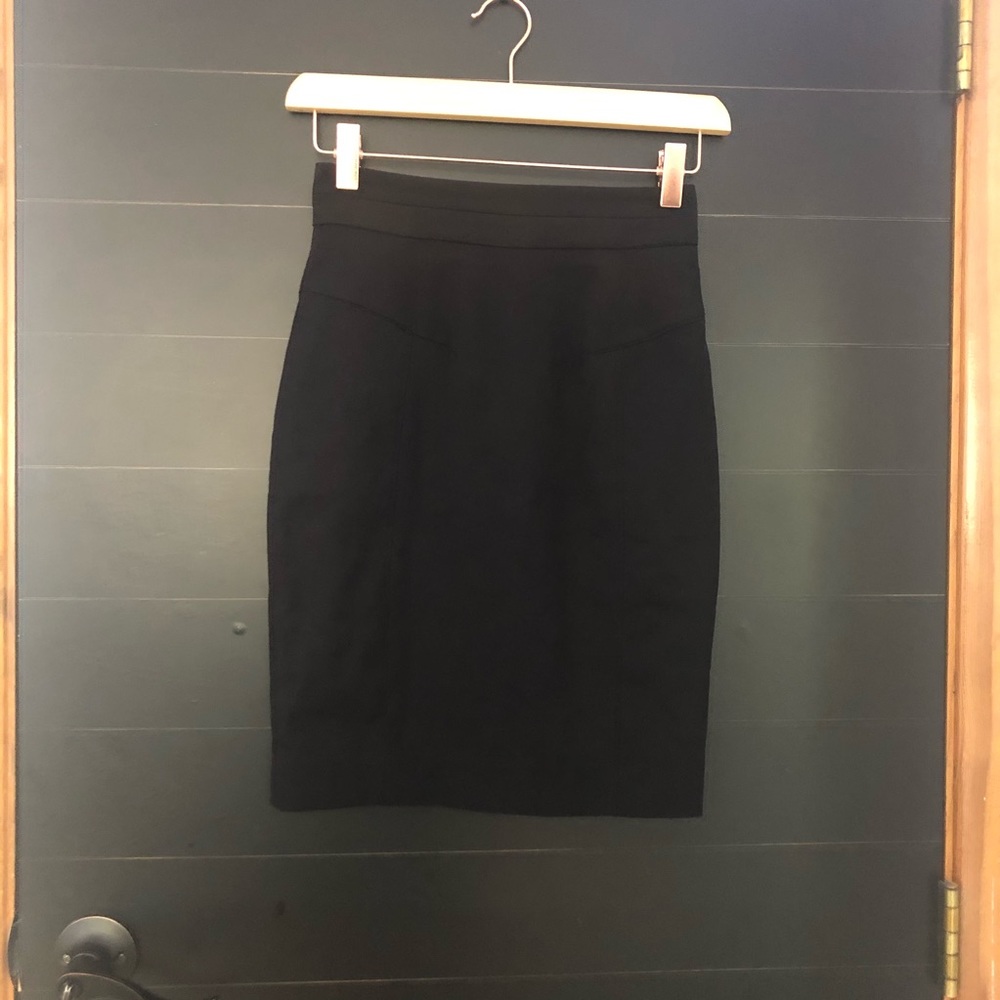 H&M Black pencil skirt slit back.